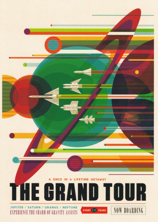 Futuristic NASA Travel The Grand Tour Postcard