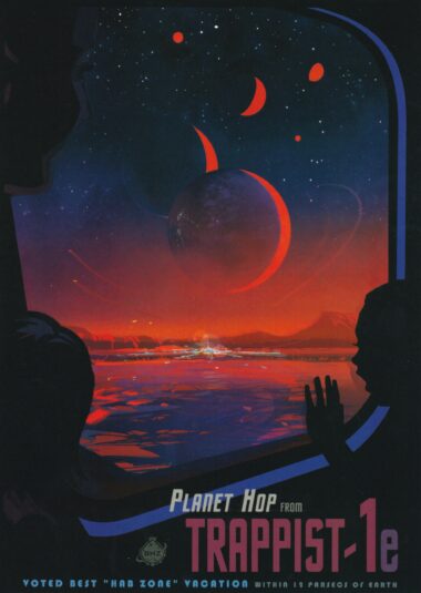 Futuristic NASA Space Travel Planet Hop Postcard