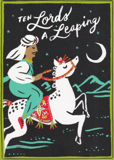 Ten Lords Leaping Christmas Holiday Oversized Postcard