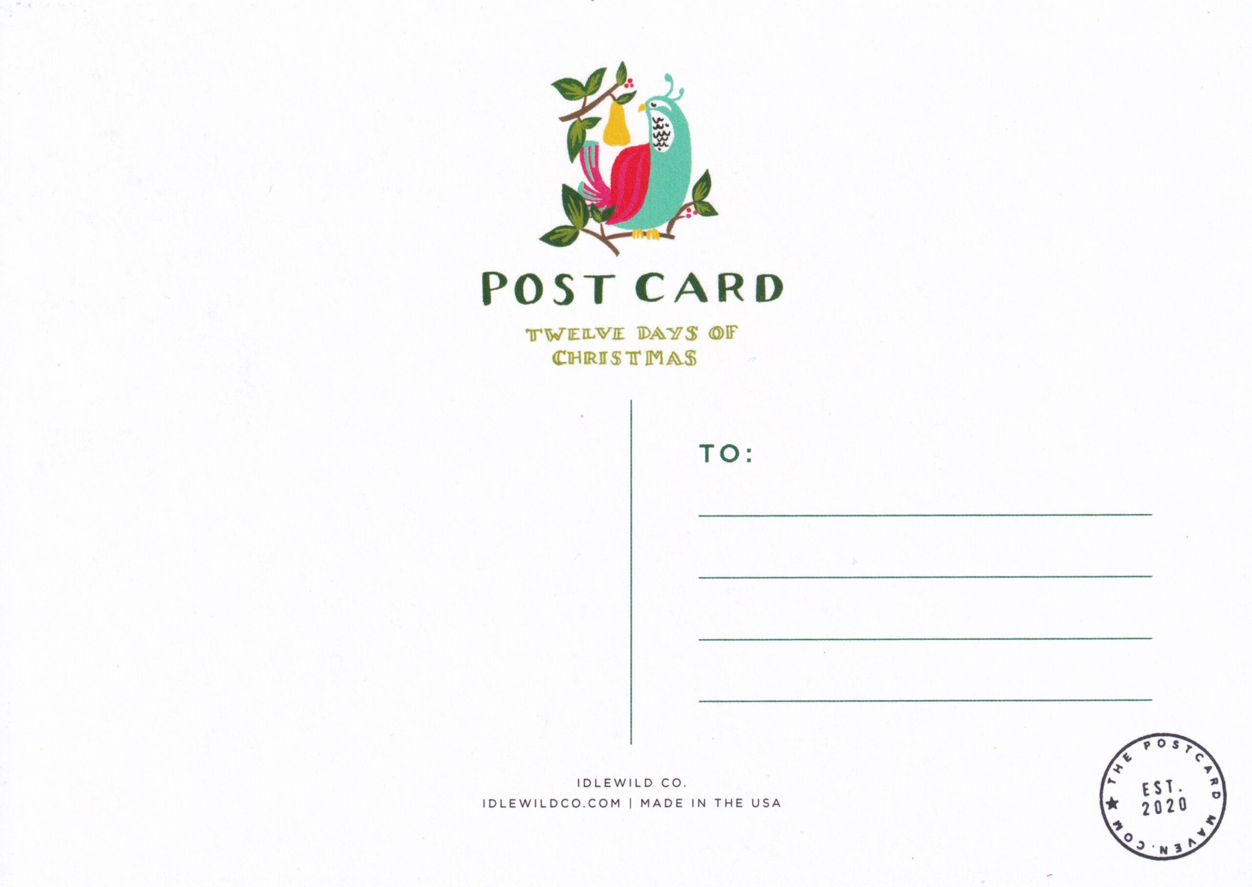 Four Calling Birds Postcard - The Postcard Maven