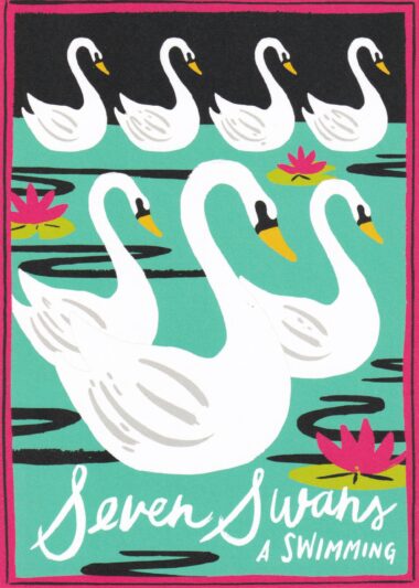 Seven Swans Swimming Christmas Holiday Oversized Postcard
