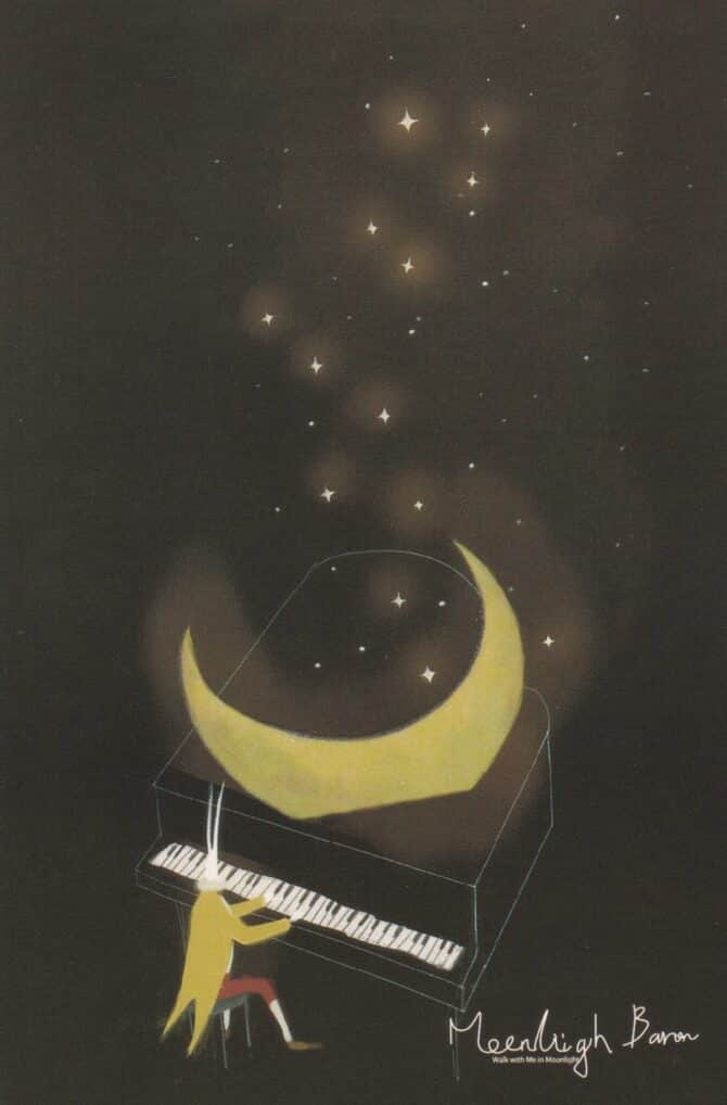 Moonlight Sonata Glow-in-the-Dark Moonlight Baron Postcard