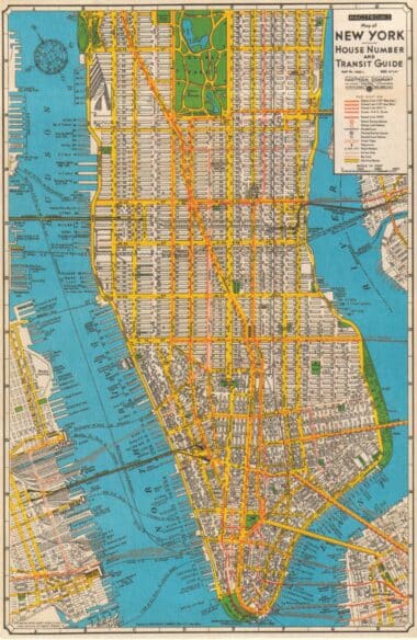 Manhattan Map Postcard