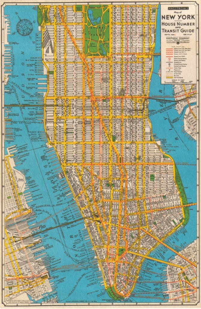 Manhattan Map Postcard