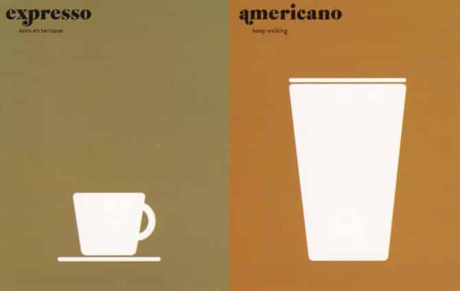 Paris vs. New York City Coffee Postcard