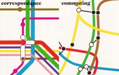 Paris vs. New York City Transit Map Postcard