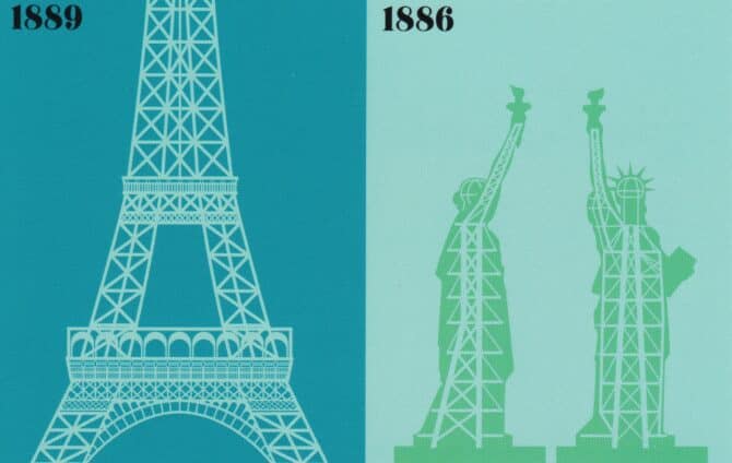 Paris vs. New York City Monuments Postcard