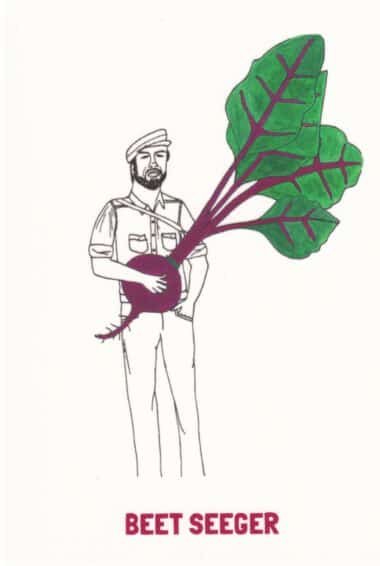 Beet Pete Seeger Vegetable Celebrity Postcard
