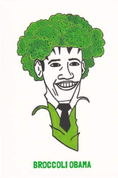 Broccoli Barack Obama Vegetable Celebrity Postcard