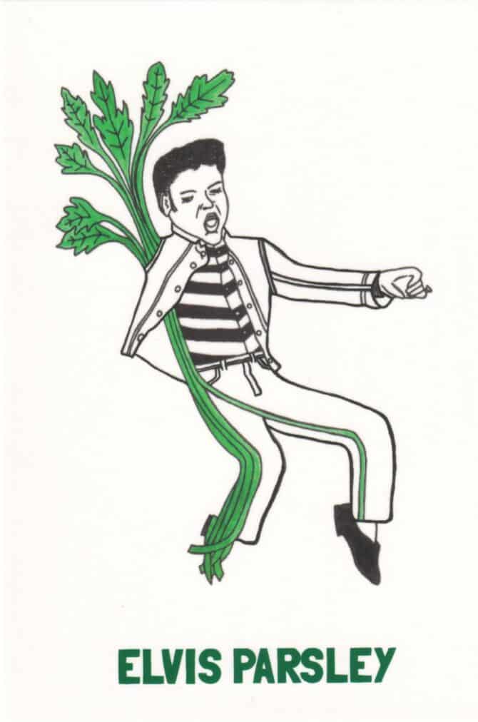 Elvis Presley Parsley Vegetable Celebrity Postcard