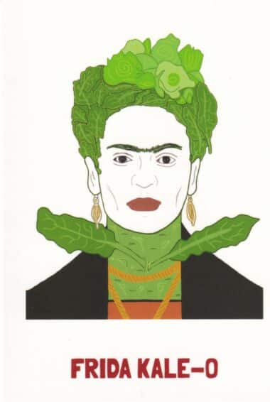 Frida Kahlo Kale Vegetable Celebrity Postcard