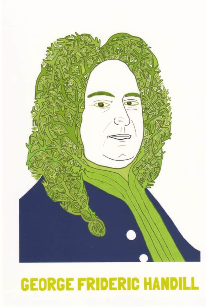 George Frideric Handel Dill Vegetable Celebrity Postcard