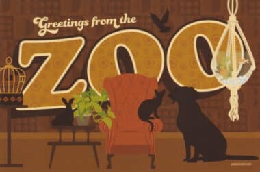 Greetings From the Zoo Pets Postcard