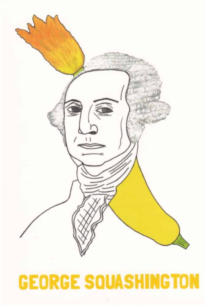 George Washington Squash Vegetable Celebrity Postcard