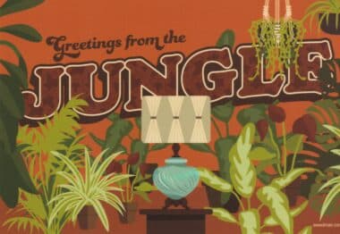 Greetings From the Jungle House Plants Postcard