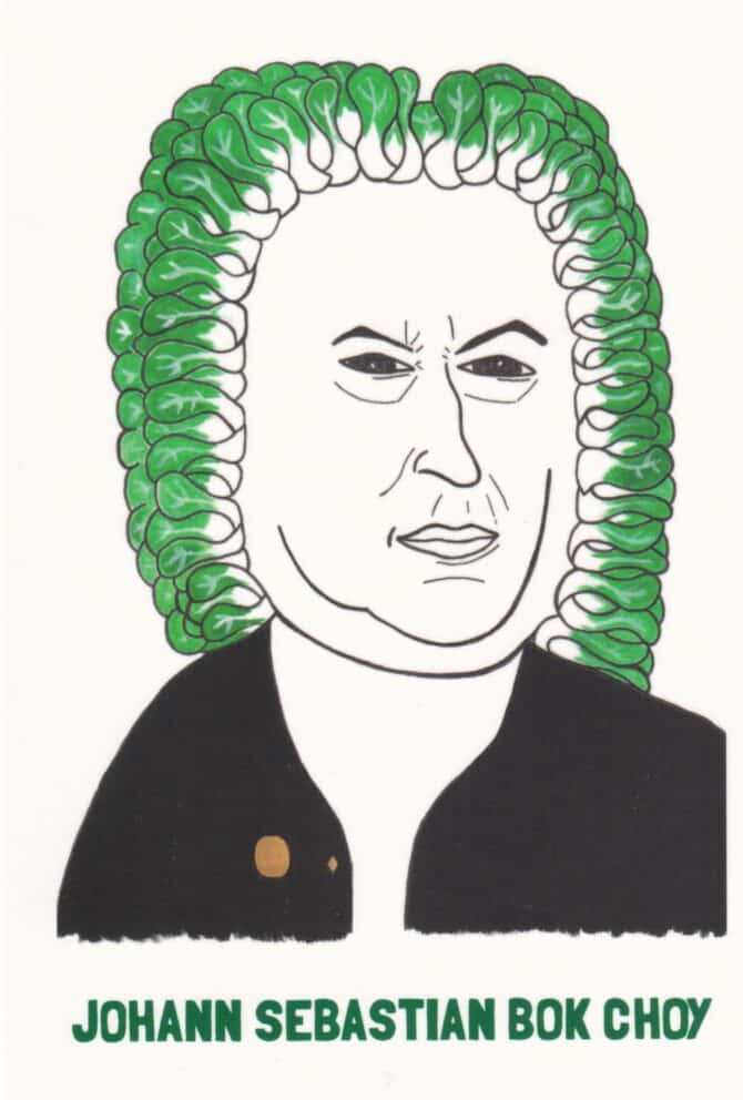 Johann Sebastian Bach Bok Choy Vegetable Celebrity Postcard