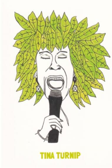 Tina Turner Turnip Vegetable Celebrity Postcard