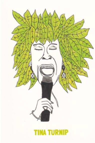 Tina Turner Turnip Vegetable Celebrity Postcard