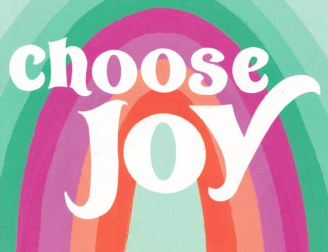 Choose Joy Rainbow Colorful Postcard