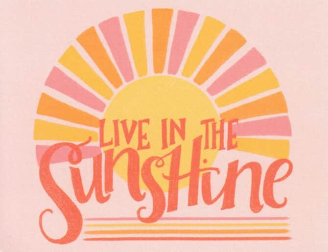 Live in the Sunshine Sun Postcard