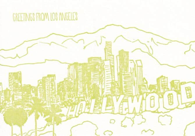 Greetings From Los Angeles LA City Skyline Postcard