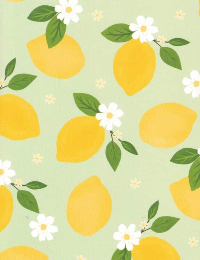 Pretty Lemons Fruit Pattern Postcard