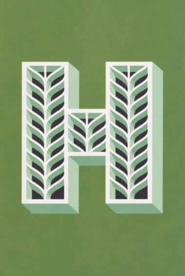 Letter H Postcard