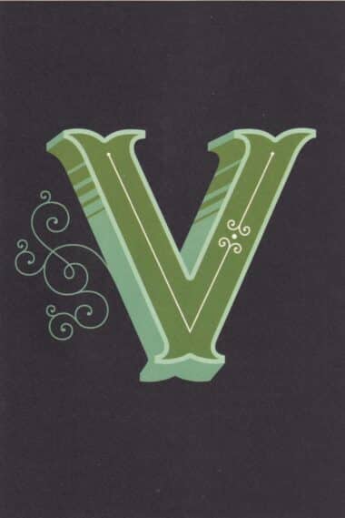 Letter V Postcard