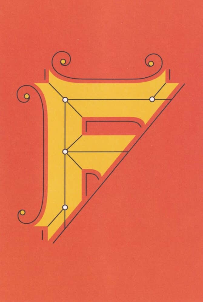 Capital F Alphabet Postcard