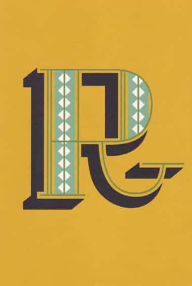 Capital R Alphabet Postcard