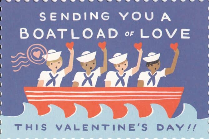 Valentine's Day Postcard Sending You a Boatload of Love Rifle Paper Co.