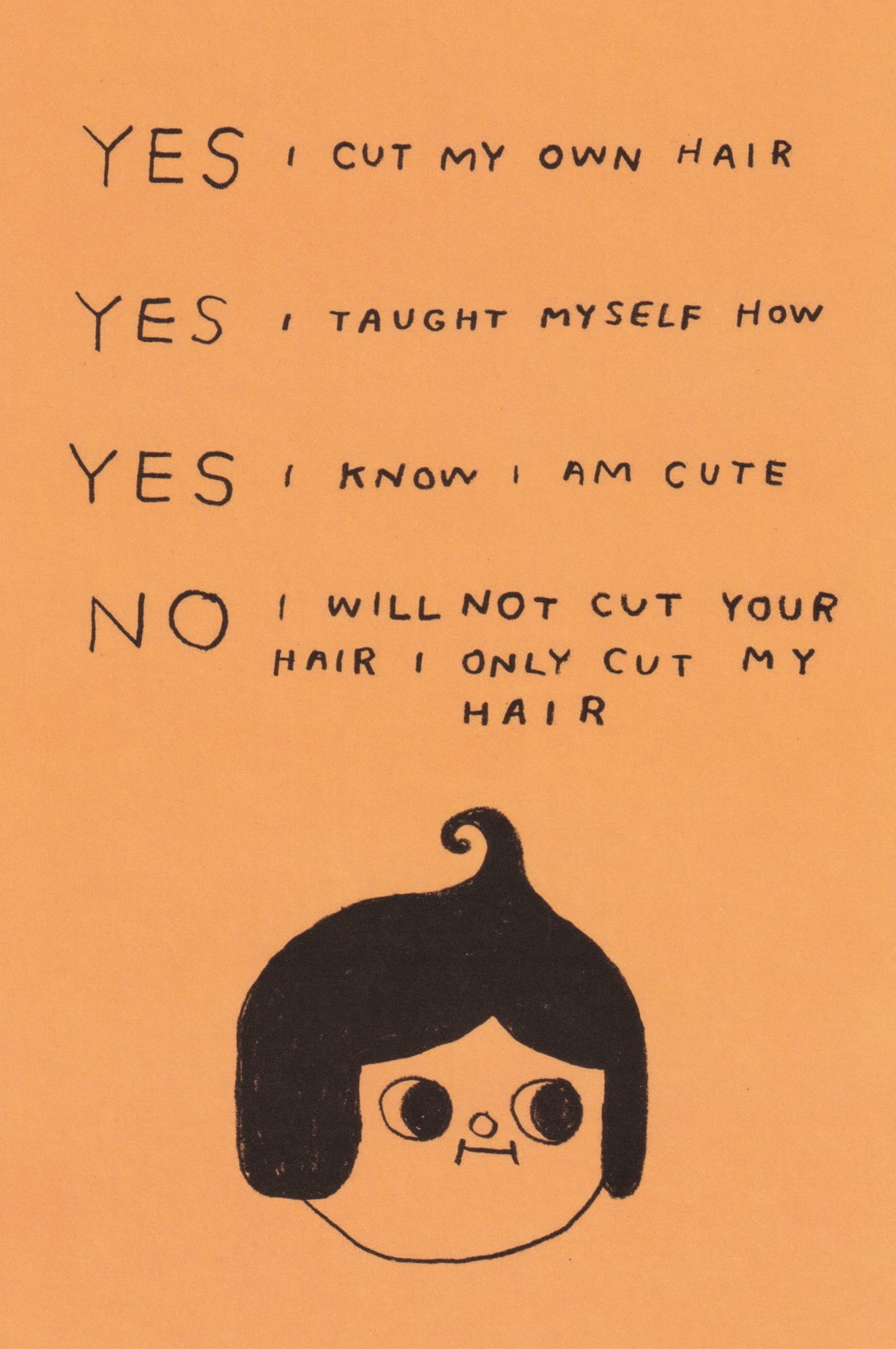 Yes I Cut My Own Hair Postcard - The Postcard Maven