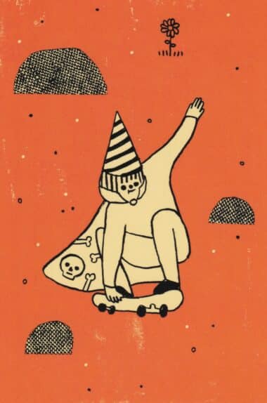 Skateboarding Postcard by Hiller Goodspeed