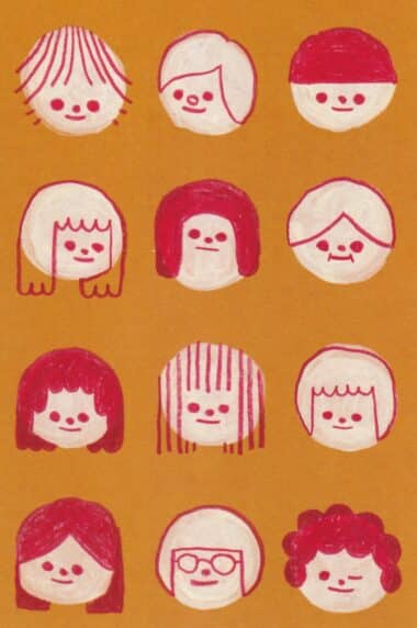 Faces Postcard by Hiller Goodspeed