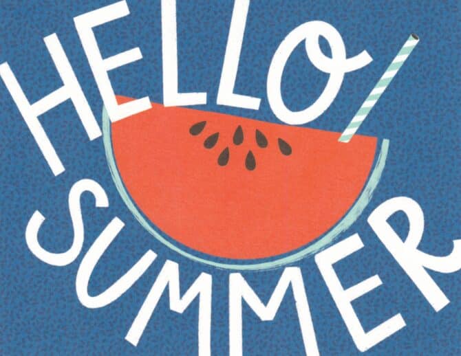 Hello Summer Watermelon Postcard