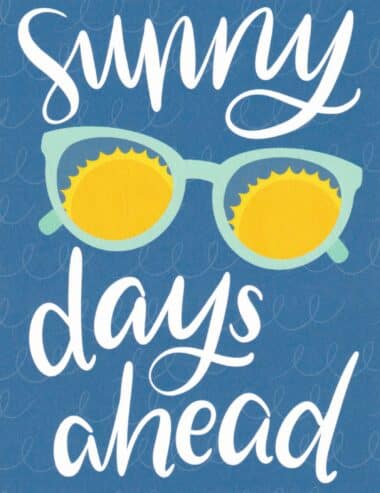 Sunny Days Ahead Sunshine Sunglasses Postcard