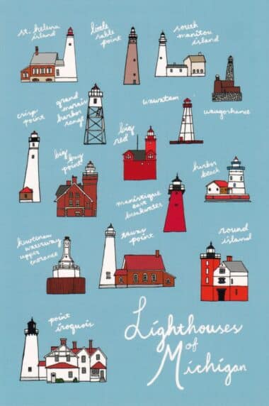 Lighthouses of Michigan Postcard