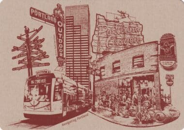 Navigating PDX Portland Postcard by Beth Kerschen