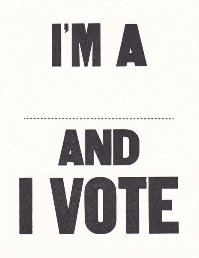 Postcards to Voters I'm a Blank and I Vote Postcard by Power & Light Press