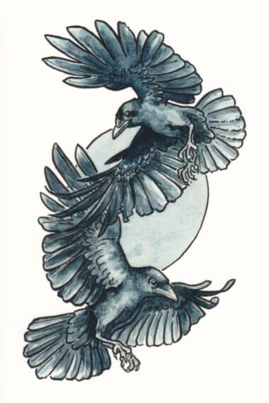 Crow Dance Postcard by Lucy Bellwood