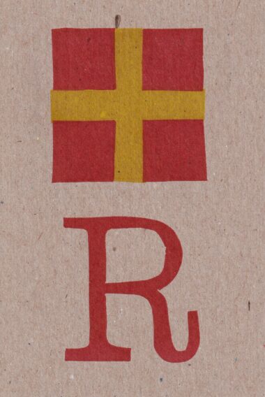 Nautical Alphabet Flags Postcard Letter R