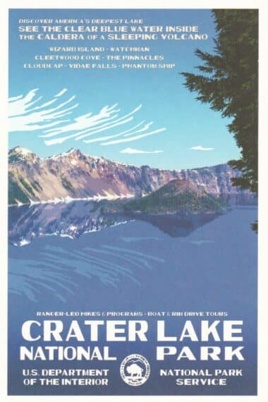 Crater Lake Oregon National Park Postcard