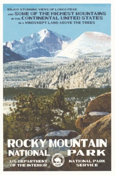 Rocky Mountain Colorado Longs Peak National Park Postcard