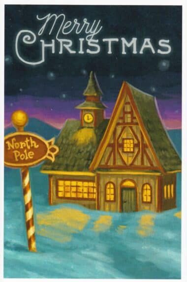 Merry Christmas Postcard from Santa's Workshop
