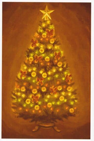 Old-Fashioned Christmas Tree Tannenbaum Postcard