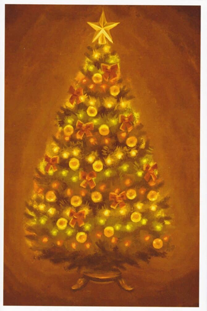 Old-Fashioned Christmas Tree Tannenbaum Postcard