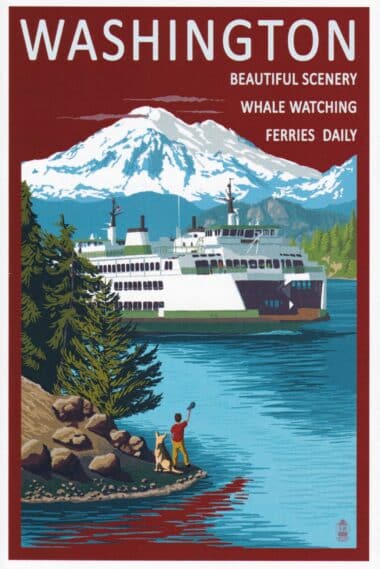 Washington WA State Ferry Postcard