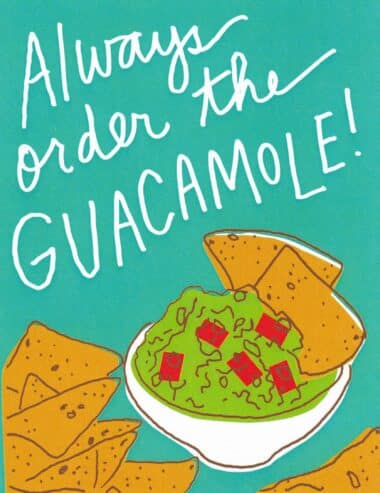 Guacamole & Chips Postcard