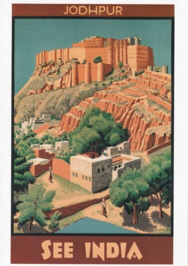 Vintage See India Jodhpur Travel Advertising Poster Postcard Print