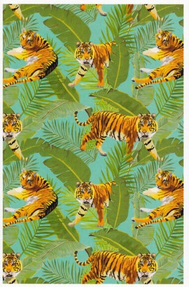 Tigers & Plants Jungle Pattern Postcard by Lantern Press